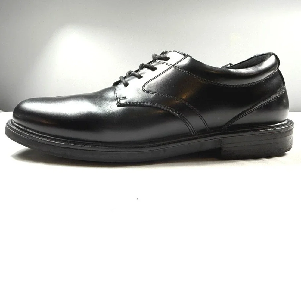 Nunn Bush Mens Black Leather Oxford Dress Shoes 81209-001 Slip Resistant 10.5‎ M